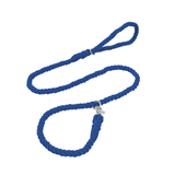 Mint Hand-Braided Cotton Rope Slip Lead - Navy