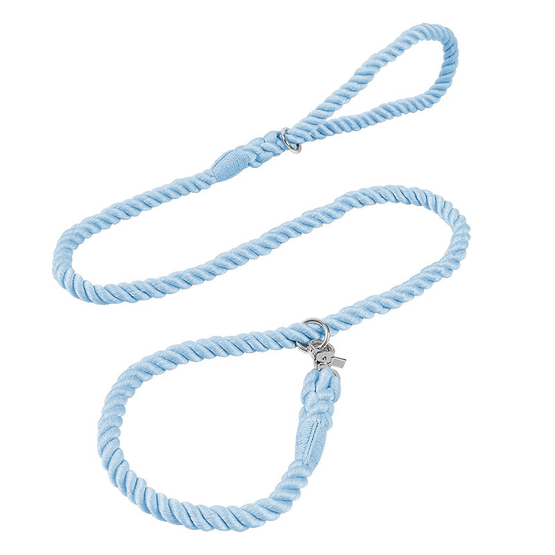 Mint Hand-Braided Cotton Rope Slip Lead - Sky Blue