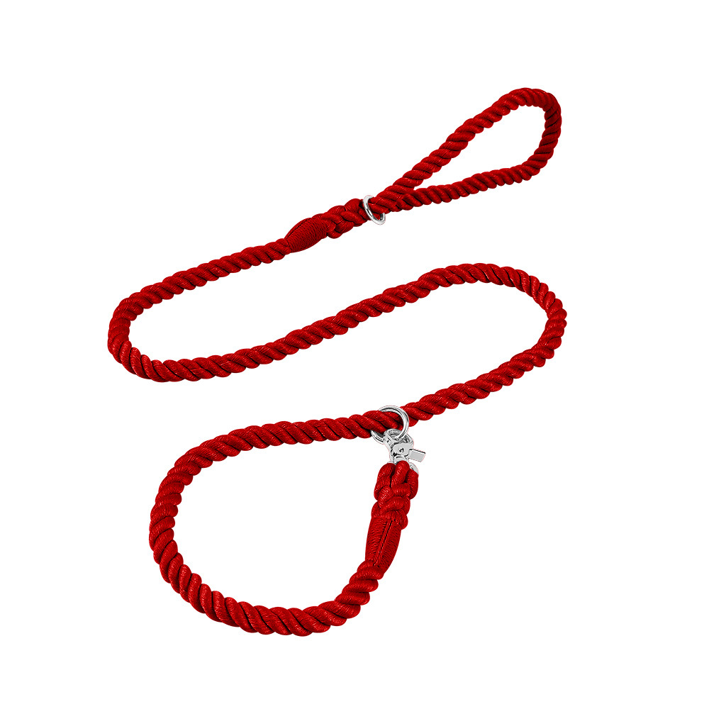 Mint Hand-Braided Cotton Rope Slip Lead - Wine