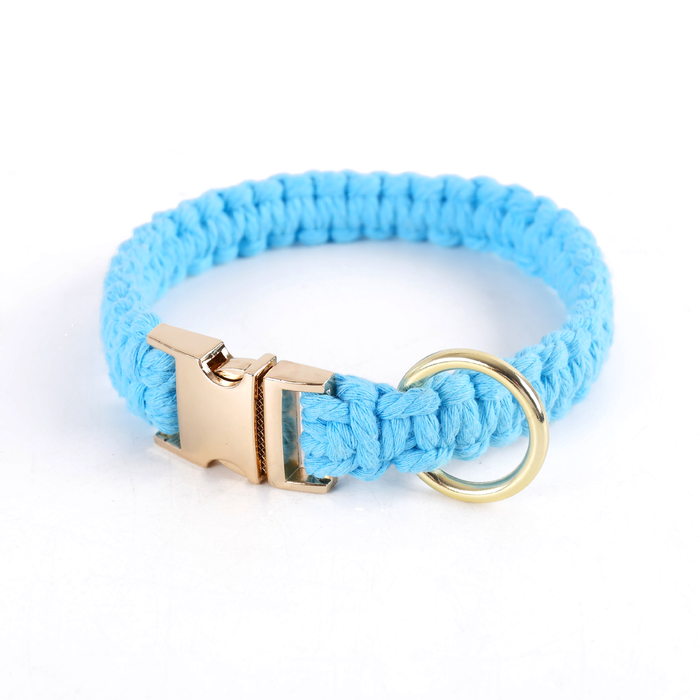 Hand-Braided Cotton Collar, Quick-Release Buckle