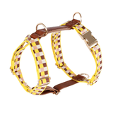 Leather Harness in Blue - Yellow