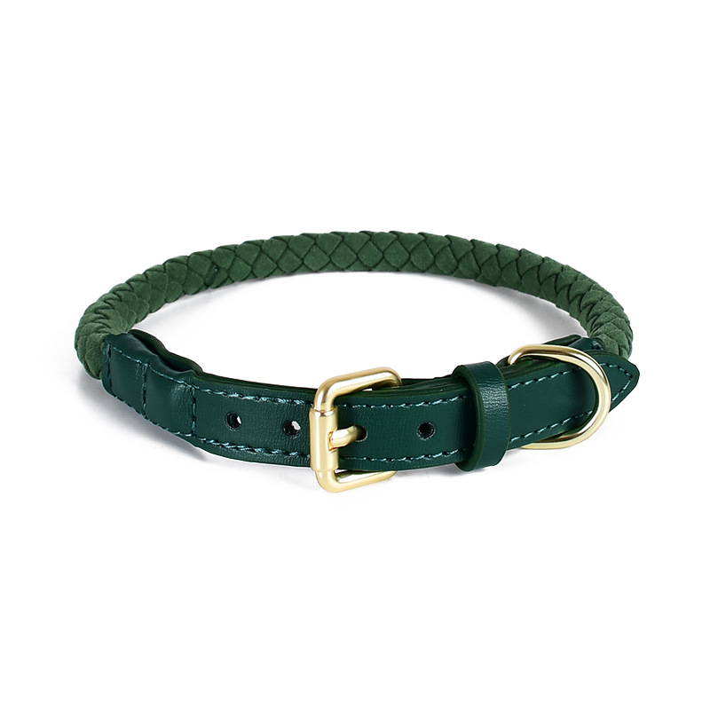 Macaron Braided Collar in Soft Vegan Suede - Forest