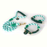 Jade Twist Cotton Rope Lead, Gold Tags - view 3