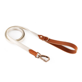 Oat & Tan Grab-Handle Lead, Vegan Leather - Tan