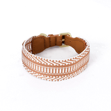 Festival Stripe Woven Band Collar & Lead Set - Tan