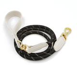 Sand Fleck Rope Lead with Tan Trim - Ivory
