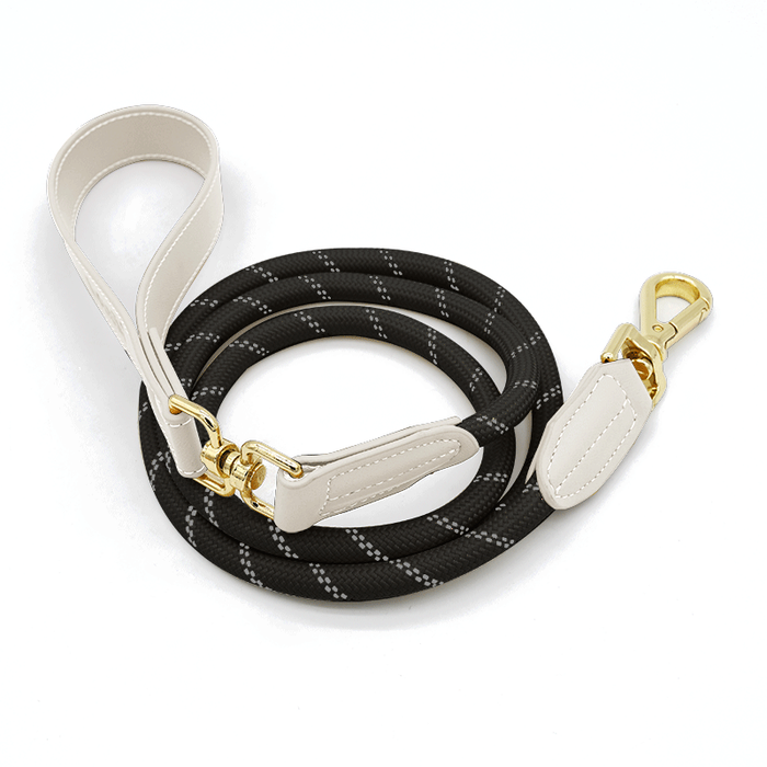 Sand Fleck Rope Lead with Tan Trim