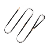 Cognac Adjustable Multi-Way Lead in Vegan Leather - Running lead 230 cm Black