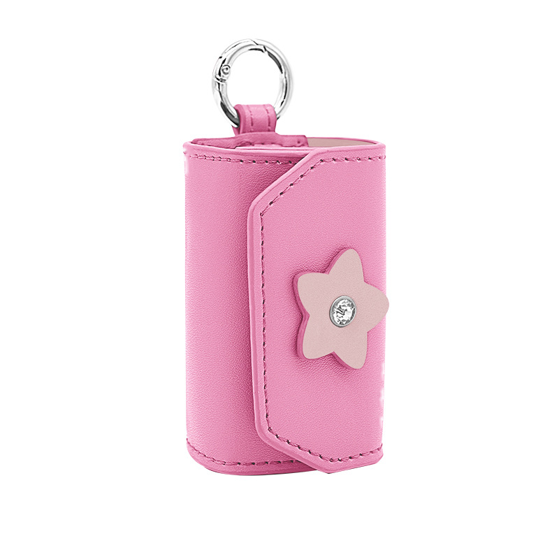 Star Charm Poop Bag Holder in Two-Tone Vegan Leather