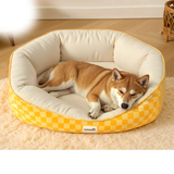Sunny Check Sofa Dog Bed with Deep Cushioned Walls - view 1
