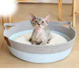Seafoam Hand-Braided Cotton Rope Basket Bed - view 1