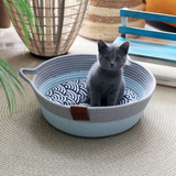 Seafoam Hand-Braided Cotton Rope Basket Bed - view 2