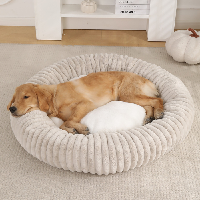 Channel Rib Round Donut Bed in Soft Plush