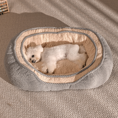 Warm-Lined Bed in Neutrals for Small Dogs