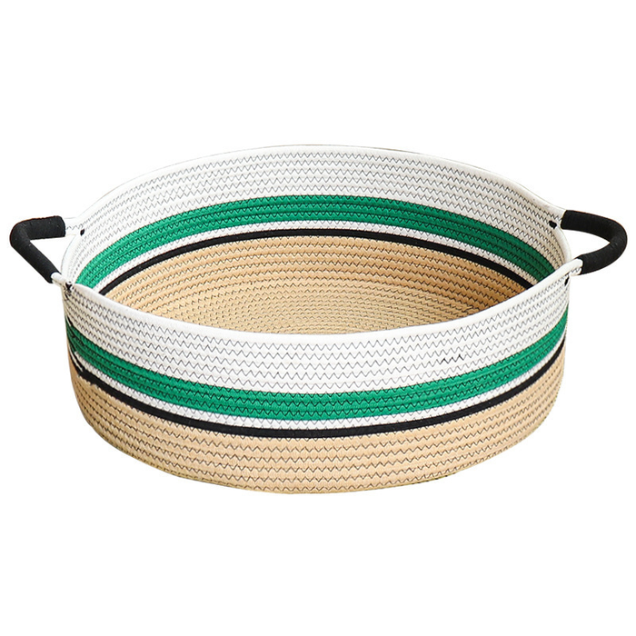 Racing Stripe Cotton Rope Basket Bed and Scratcher