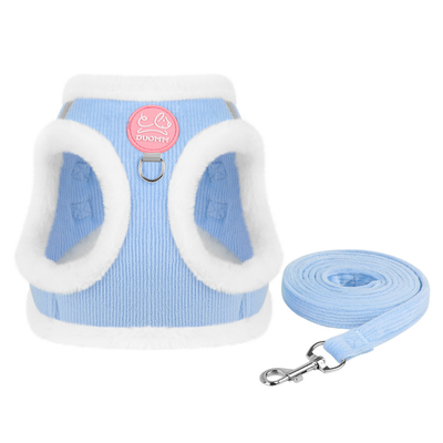 Powder Blue Fleece Step-In Harness & Lead Set