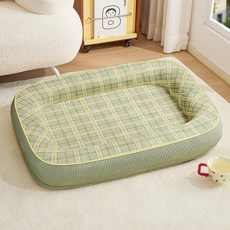 Picnic Plaid Bolster Bed with Googly-Eye Detail