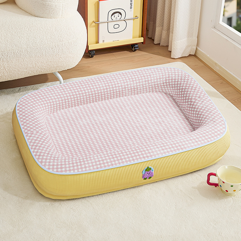 Picnic Plaid Bolster Bed with Googly-Eye Detail - Violet Check