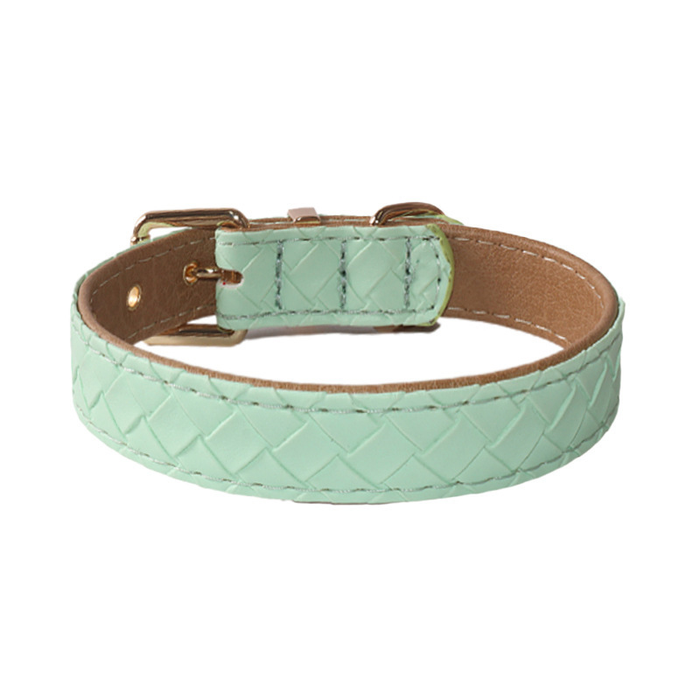 Lattice Weave Dog Collar, Woven Vegan Leather