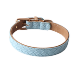 Lattice Weave Dog Lead, Woven Vegan Leather - Blue
