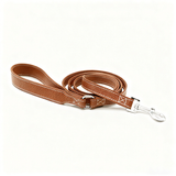 Cognac Turn-Lock Walk Set with Bag Holder, Vegan Leather Lead - Tan