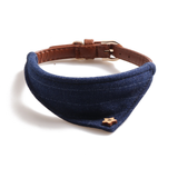Gentleman's Check Bandana Collar for Cats & Small Dogs - Blue Upgraded fabric