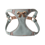 Vintage Denim Vest Harness with Metal Bow - Apple Green Single