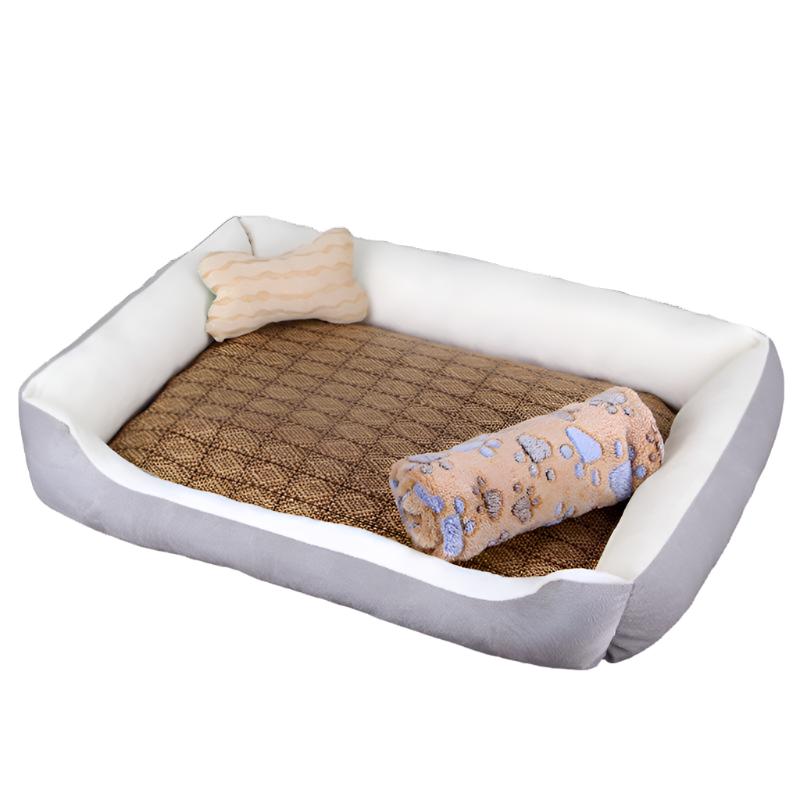 Cozy Kennel 100% Cotton Warm Linen Pet Bed