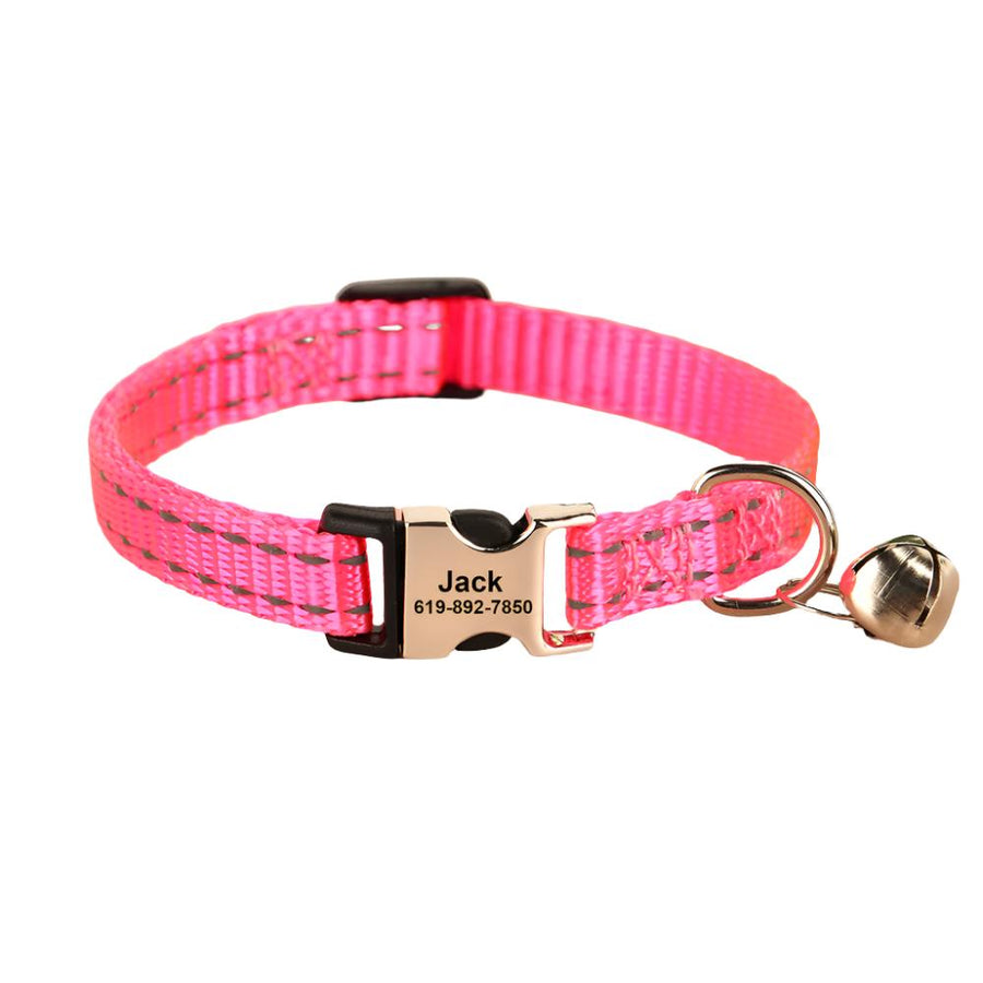 Premium Nylon Reflective Personalized Collar with Bell