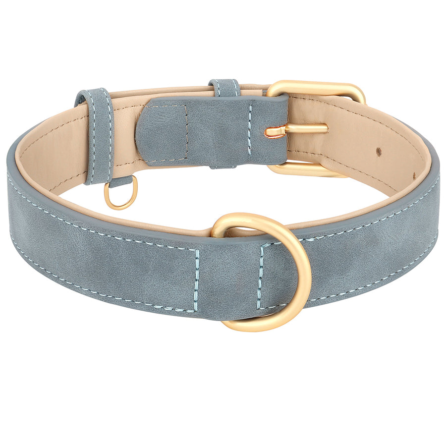 Neutral Earth Soft Suede Leather Dog Collar