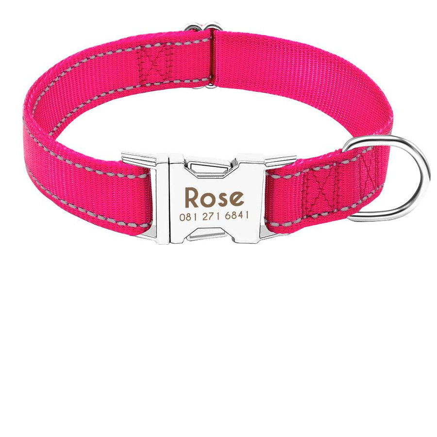 Personalized Plain & Pattern Print Nylon Dog Collar
