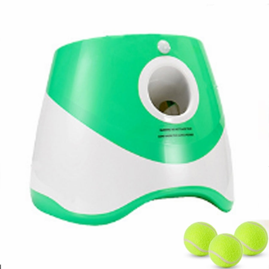 Automatic Dog Tennis Ball Launcher with Adjustable Throw Range + 3 Balls