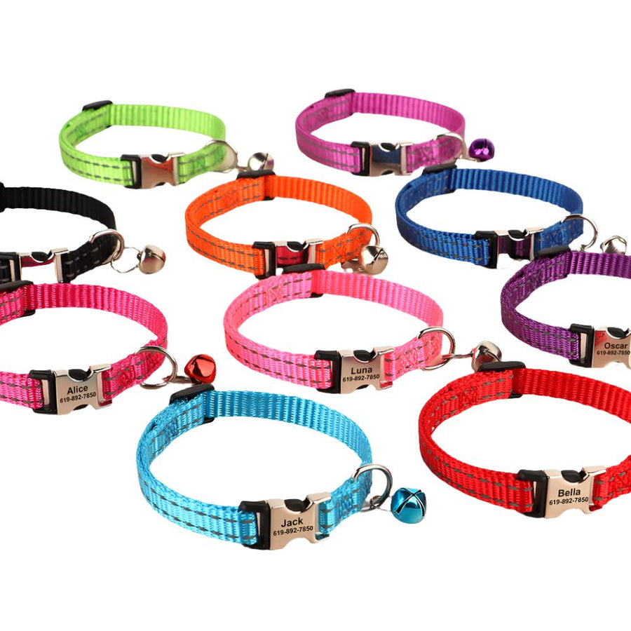 Premium Nylon Reflective Personalized Collar with Bell