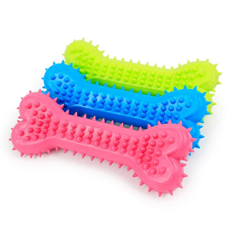 Deluxe Trio Natural Teething Rubber & Teeth Cleaning Chew Toy