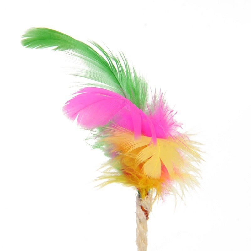 Feathered Interactive Sisal Scratching Ball Toy