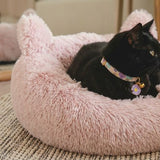 Round Plush Anti-Anxiety Donut Pet Bed