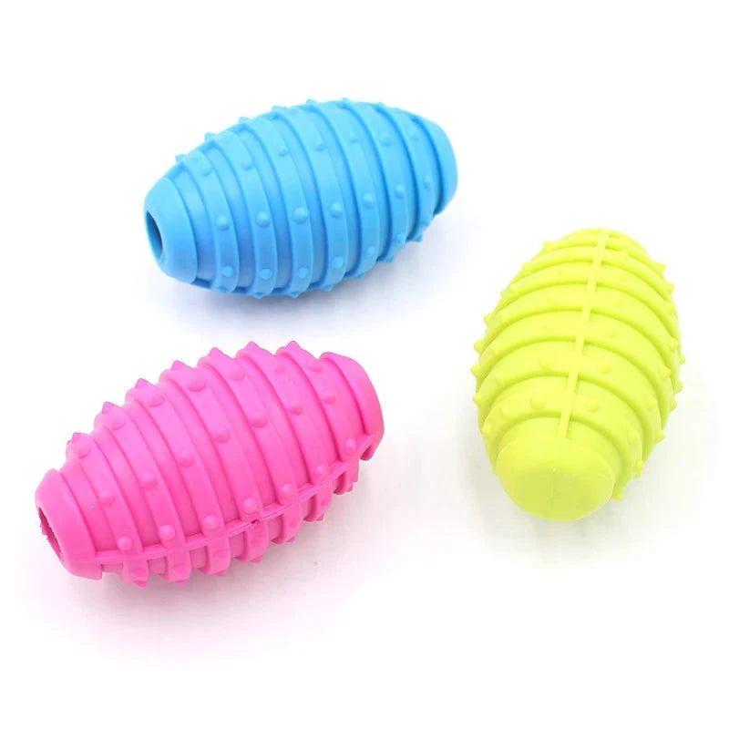 Deluxe Trio Natural Teething Rubber & Teeth Cleaning Chew Toy