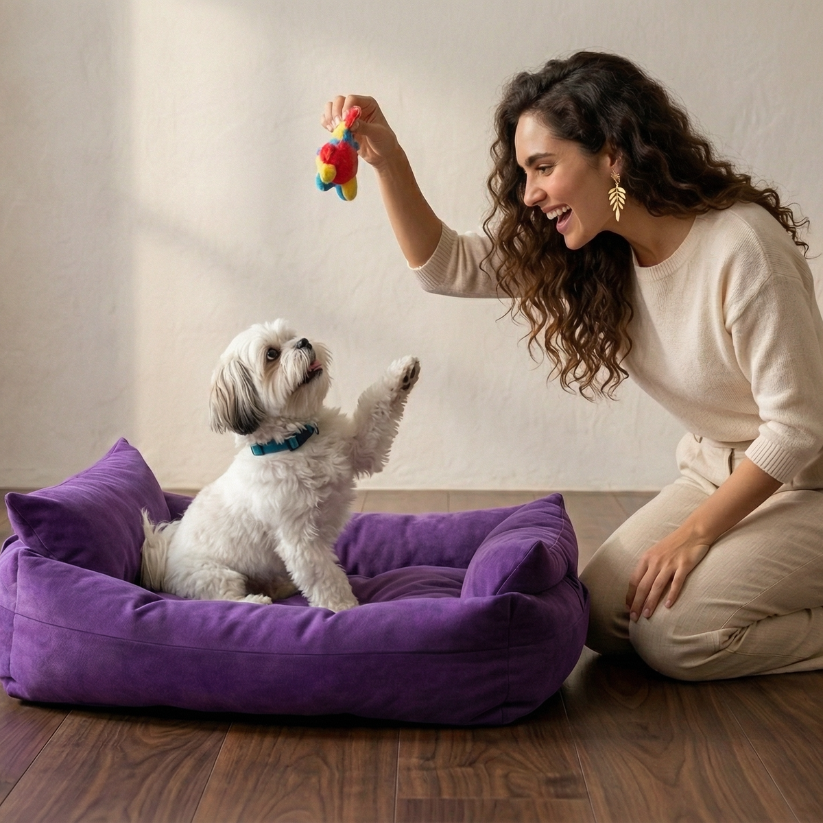 3-in-1 Soft Corduroy Coral Fleece Pet Mat - Coral Corduroy | PAWD