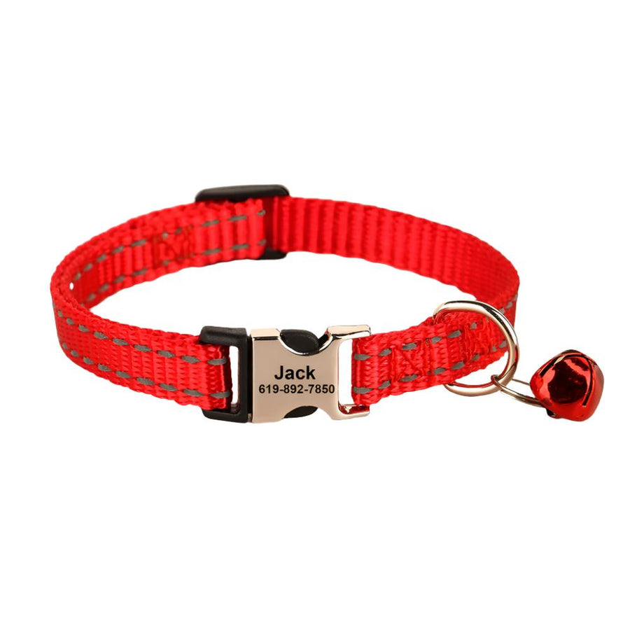 Premium Nylon Reflective Personalized Collar with Bell