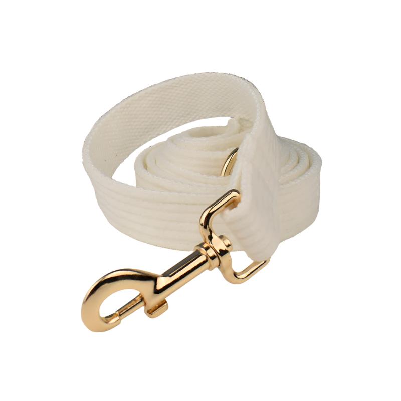 Stripe White Velvet Leash