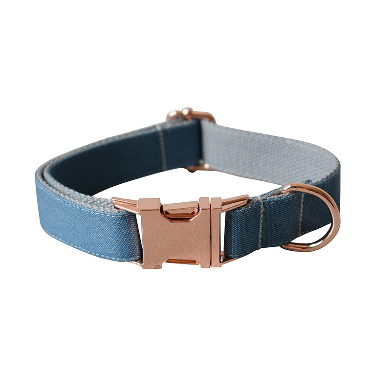 Blue Denim Dog Collar - Personalized