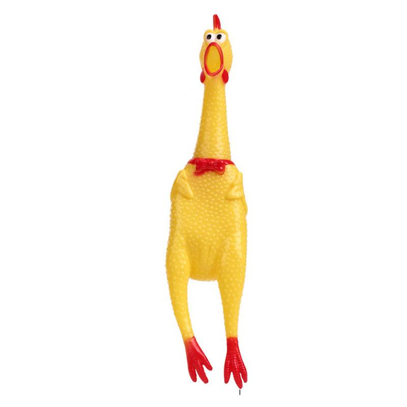 Squeaky Screaming Yellow Chicken Chew Toy