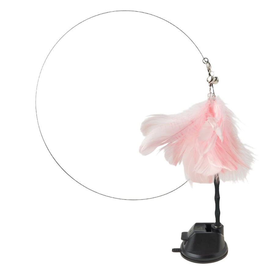 Hands-Free Interactive Bird/Feather Wand Toy with Bell