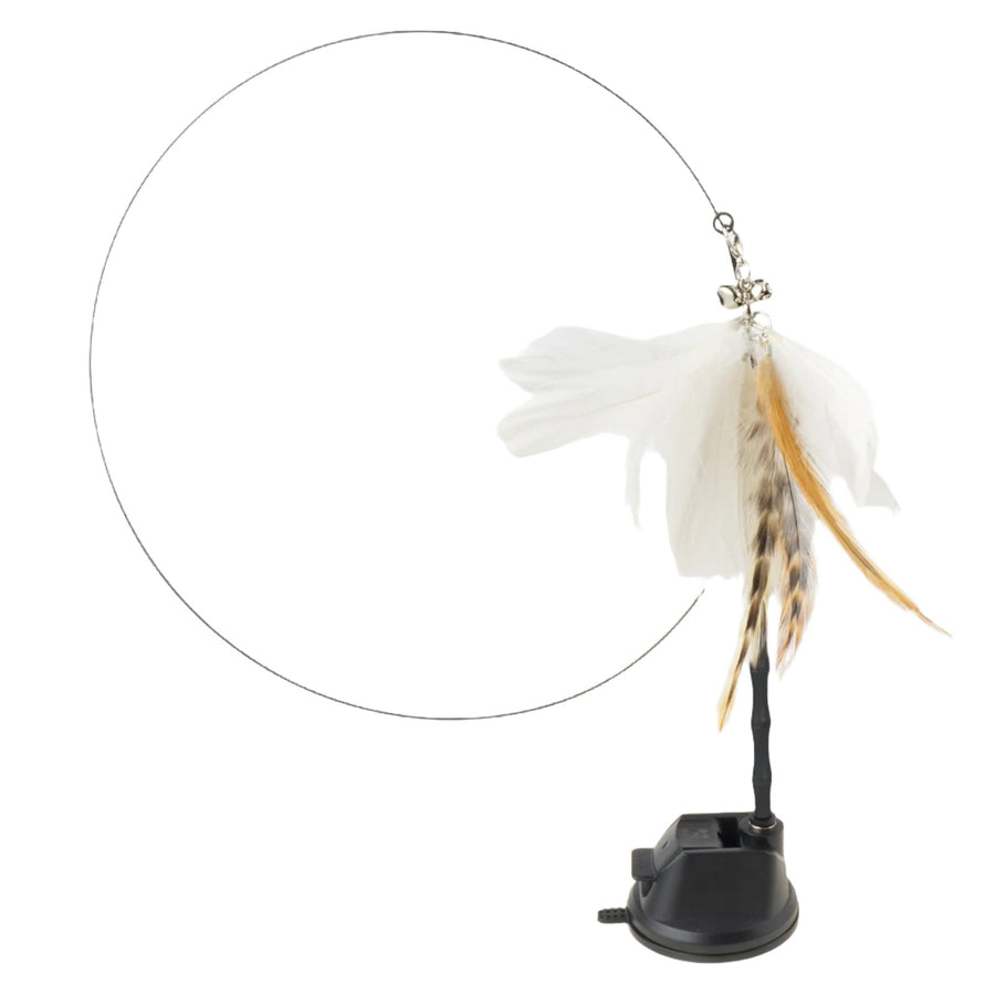 Hands-Free Interactive Bird/Feather Wand Toy with Bell