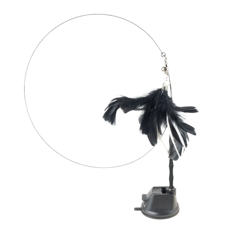 Hands-Free Interactive Bird/Feather Wand Toy with Bell