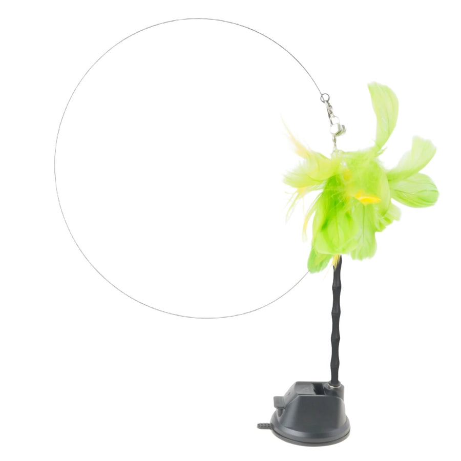 Hands-Free Interactive Bird/Feather Wand Toy with Bell