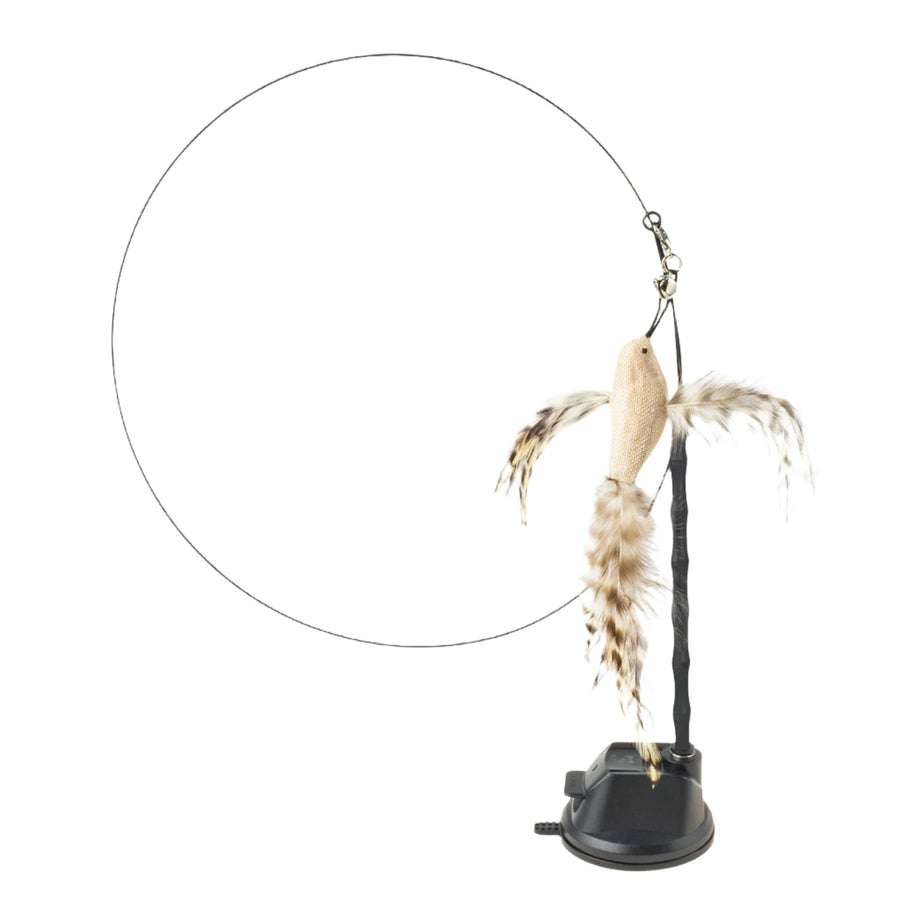 Hands-Free Interactive Bird/Feather Wand Toy with Bell