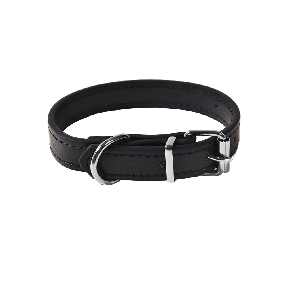 Adjustable Black Dog Collar by Pawd