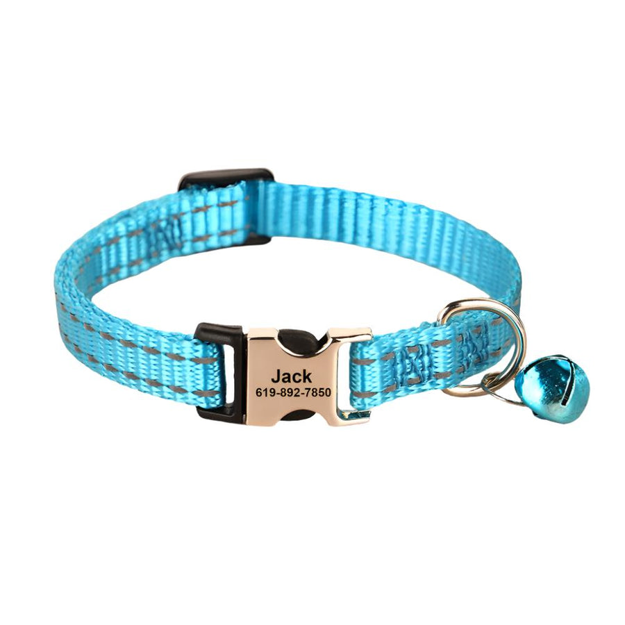 Premium Nylon Reflective Personalized Collar with Bell