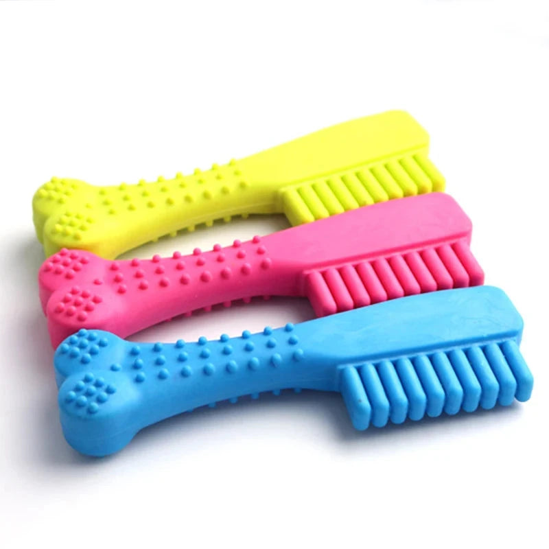 Deluxe Trio Natural Teething Rubber & Teeth Cleaning Chew Toy